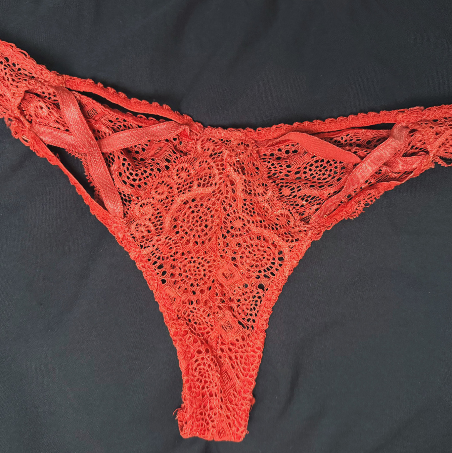 Strappy Red Lace Thong